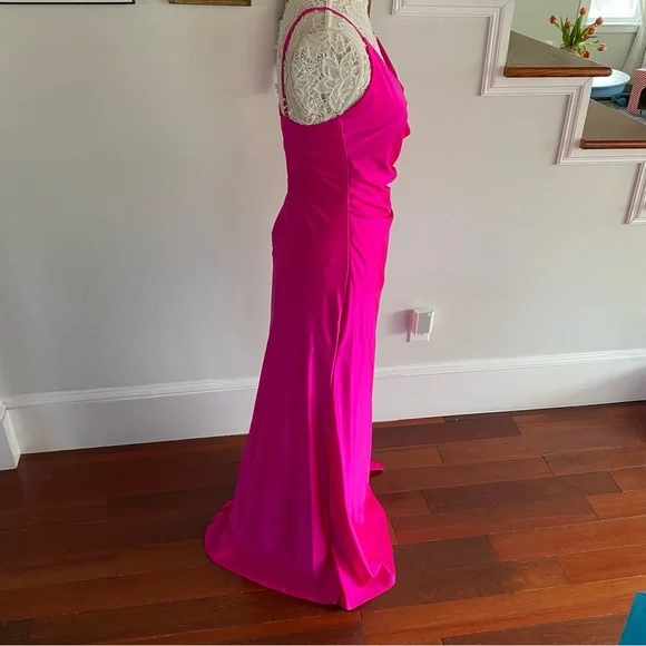 LA SCALA Hot Pink Prom Dress Large - Picture 6 of 7